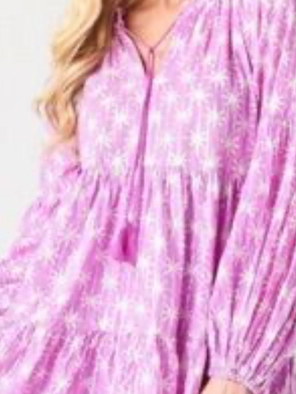 OLIPHANT Purple & Silver Starred Tiered Dress M